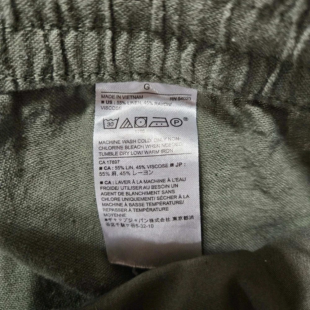 Banana Republic Womens Linen Blend Cargo Jogger Pants Olive Green Size L